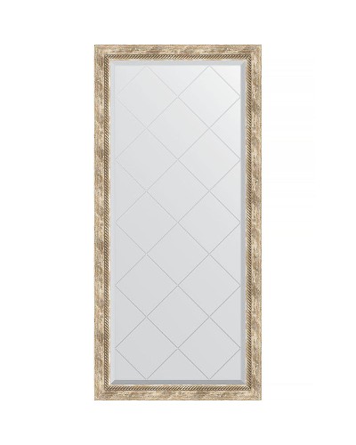 Зеркало Evoform Exclusive-G 135х73 BY 4263 с гравировкой в багетной раме - Прованс с плетением 70 мм