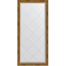 Зеркало Evoform Exclusive-G 135х73 BY 4262 с гравировкой в багетной раме - Состаренная бронза с плетением 70 мм