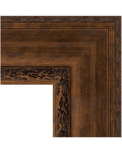 Зеркало Evoform Exclusive Floor 207х87 BY 6139 с фацетом в багетной раме - Состаренная бронза с орнаментом 120 мм