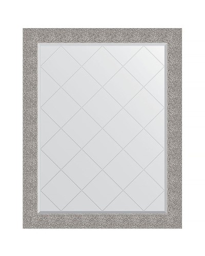 Зеркало Evoform Exclusive-G 121х96 BY 4367 с гравировкой в багетной раме - Чеканка серебряная 90 мм