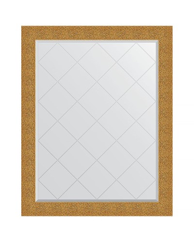 Зеркало Evoform Exclusive-G 121х96 BY 4366 с гравировкой в багетной раме - Чеканка золотая 90 мм