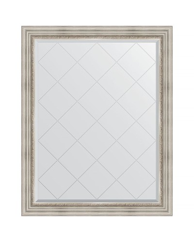 Зеркало Evoform Exclusive-G 121х96 BY 4362 с гравировкой в багетной раме - Римское серебро 88 мм