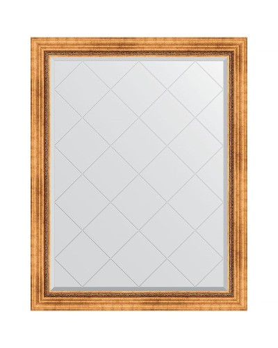 Зеркало Evoform Exclusive-G 121х96 BY 4361 с гравировкой в багетной раме - Римское золото 88 мм