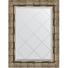 Зеркало Evoform Exclusive-G 71х53 BY 4007 с гравировкой в багетной раме - Серебряный бамбук 73 мм