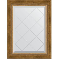 Зеркало Evoform Exclusive-G 71х53 BY 4004 с гравировкой в багетной раме - Состаренная бронза с плетением 70 мм