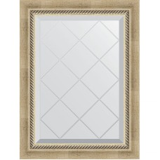 Зеркало Evoform Exclusive-G 71х53 BY 4003 с гравировкой в багетной раме - Состаренное серебро с плетением 70 мм