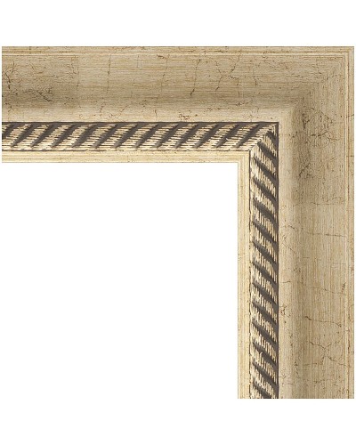 Зеркало Evoform Exclusive-G 71х53 BY 4003 с гравировкой в багетной раме - Состаренное серебро с плетением 70 мм