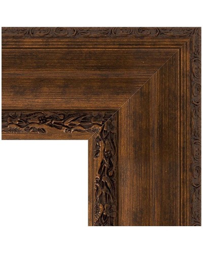 Зеркало Evoform Exclusive Floor 207х117 BY 6179 с фацетом в багетной раме - Состаренная бронза с орнаментом 120 мм