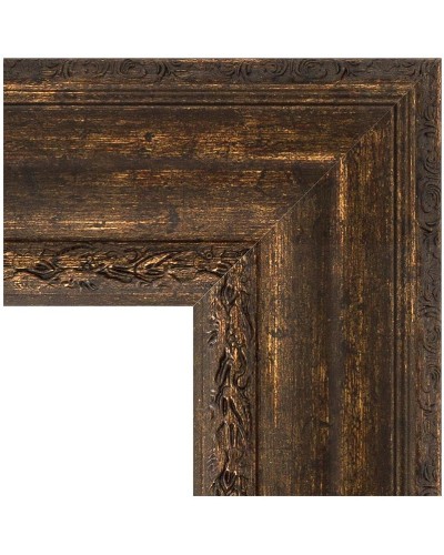 Зеркало Evoform Exclusive Floor 207х117 BY 6180 с фацетом в багетной раме - Состаренное дерево с орнаментом 120 мм
