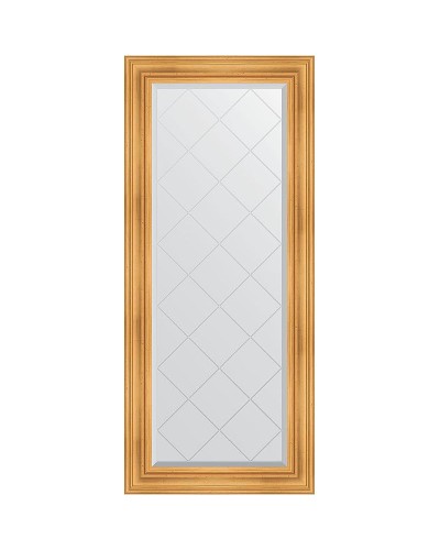 Зеркало Evoform Exclusive-G 158х69 BY 4159 с гравировкой в багетной раме - Травленое золото 99 мм