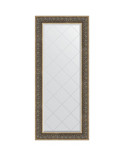 Зеркало Evoform Exclusive-G 159х69 BY 4164 с гравировкой в багетной раме - Вензель серебряный 101 мм