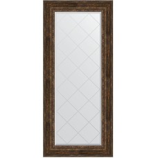 Зеркало Evoform Exclusive-G 162х72 BY 4172 с гравировкой в багетной раме - Состаренное дерево с орнаментом 120 мм