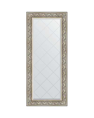 Зеркало Evoform Exclusive-G 160х70 BY 4166 с гравировкой в багетной раме - Барокко серебро 106 мм