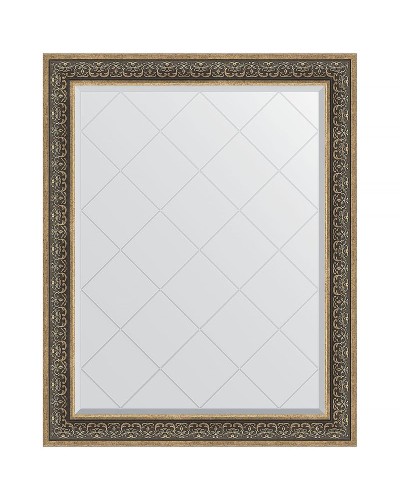 Зеркало Evoform Exclusive-G 124х99 BY 4379 с гравировкой в багетной раме - Вензель серебряный 101 мм