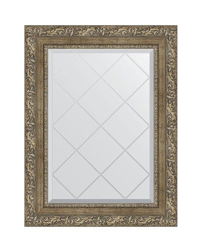 Зеркало Evoform Exclusive-G 72х55 BY 4016 с гравировкой в багетной раме - Виньетка античная латунь 85 мм