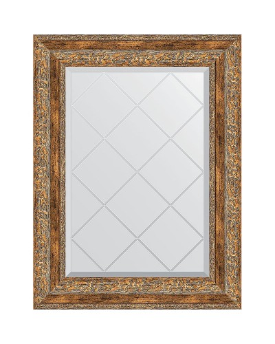 Зеркало Evoform Exclusive-G 72х55 BY 4015 с гравировкой в багетной раме - Виньетка античная бронза 85 мм