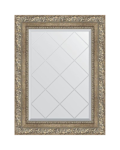 Зеркало Evoform Exclusive-G 72х55 BY 4014 с гравировкой в багетной раме - Виньетка античное серебро 85 мм