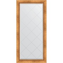 Зеркало Evoform Exclusive-G 158х76 BY 4275 с гравировкой в багетной раме - Римское золото 88 мм