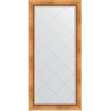 Зеркало Evoform Exclusive-G 158х76 BY 4275 с гравировкой в багетной раме - Римское золото 88 мм