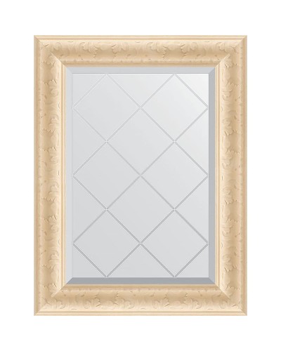 Зеркало Evoform Exclusive-G 72х55 BY 4011 с гравировкой в багетной раме - Старый гипс 82 мм