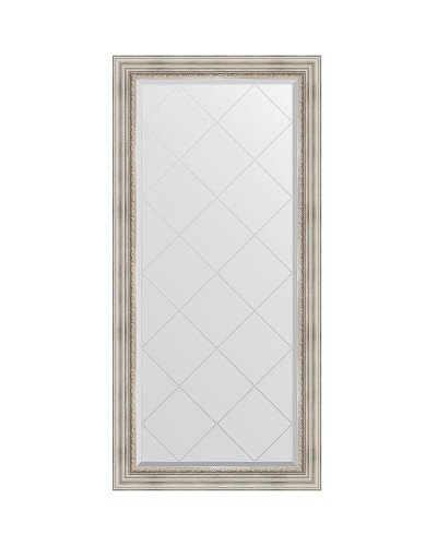 Зеркало Evoform Exclusive-G 158х76 BY 4276 с гравировкой в багетной раме - Римское серебро 88 мм