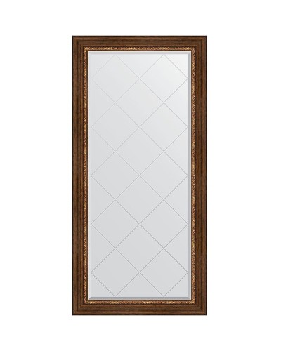 Зеркало Evoform Exclusive-G 158х76 BY 4277 с гравировкой в багетной раме - Римская бронза 88 мм
