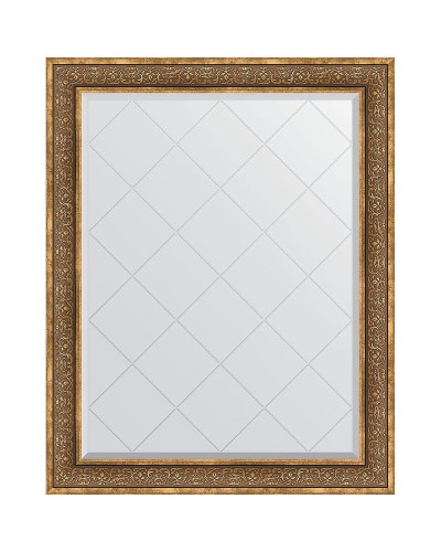 Зеркало Evoform Exclusive-G 124х99 BY 4378 с гравировкой в багетной раме - Вензель бронзовый 101 мм