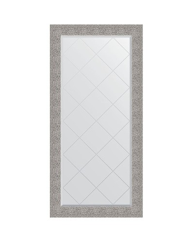 Зеркало Evoform Exclusive-G 158х76 BY 4281 с гравировкой в багетной раме - Чеканка серебряная 90 мм