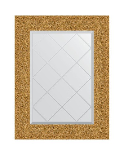 Зеркало Evoform Exclusive-G 74х56 BY 4022 с гравировкой в багетной раме - Чеканка золотая 90 мм