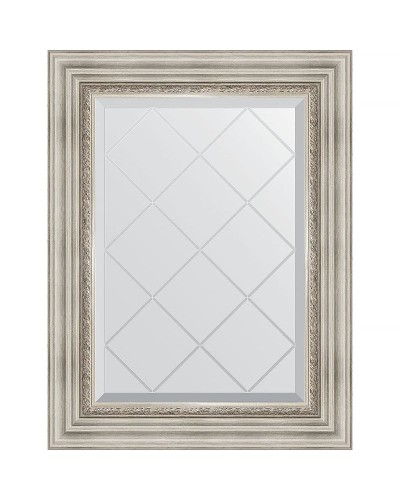 Зеркало Evoform Exclusive-G 74х56 BY 4018 с гравировкой в багетной раме - Римское серебро 88 мм