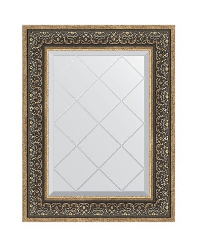 Зеркало Evoform Exclusive-G 76х59 BY 4035 с гравировкой в багетной раме - Вензель серебряный 101 мм