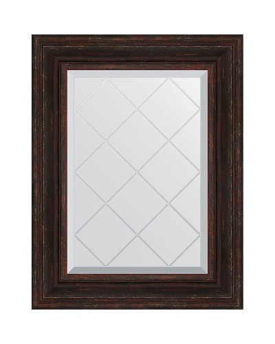 Зеркало Evoform Exclusive-G 76х59 BY 4033 с гравировкой в багетной раме - Темный прованс 99 мм