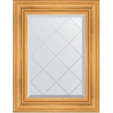 Зеркало Evoform Exclusive-G 76х59 BY 4030 с гравировкой в багетной раме - Травленое золото 99 мм