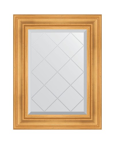 Зеркало Evoform Exclusive-G 76х59 BY 4030 с гравировкой в багетной раме - Травленое золото 99 мм