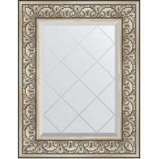 Зеркало Evoform Exclusive-G 77х60 BY 4037 с гравировкой в багетной раме - Барокко серебро 106 мм