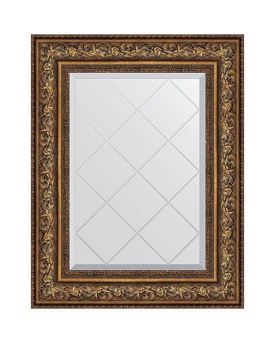 Зеркало Evoform Exclusive-G 78х60 BY 4040 с гравировкой в багетной раме - Виньетка состаренная бронза 109 мм