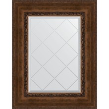 Зеркало Evoform Exclusive-G 80х62 BY 4042 с гравировкой в багетной раме - Состаренная бронза с орнаментом 120 мм