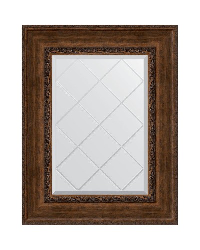Зеркало Evoform Exclusive-G 80х62 BY 4042 с гравировкой в багетной раме - Состаренная бронза с орнаментом 120 мм