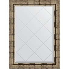 Зеркало Evoform Exclusive-G 86х63 BY 4093 с гравировкой в багетной раме - Серебряный бамбук 73 мм