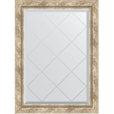Зеркало Evoform Exclusive-G 86х63 BY 4091 с гравировкой в багетной раме - Прованс с плетением 70 мм