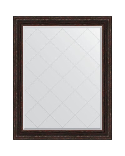 Зеркало Evoform Exclusive-G 124х99 BY 4377 с гравировкой в багетной раме - Темный прованс 99 мм