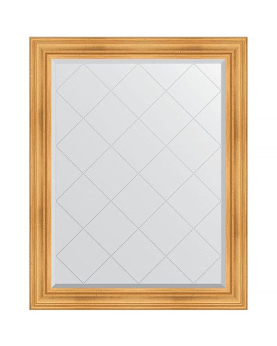 Зеркало Evoform Exclusive-G 124х99 BY 4374 с гравировкой в багетной раме - Травленое золото 99 мм