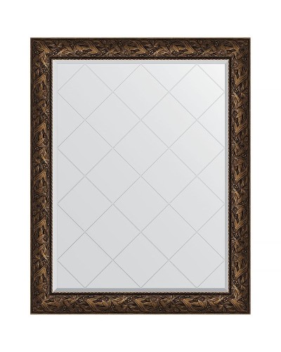 Зеркало Evoform Exclusive-G 124х99 BY 4373 с гравировкой в багетной раме - Византия бронза 99 мм