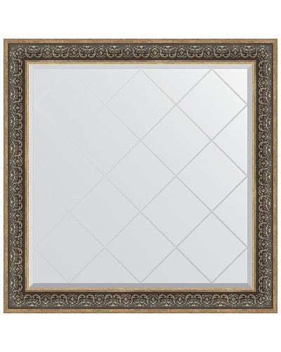 Зеркало Evoform Exclusive-G 109х109 BY 4465 с гравировкой в багетной раме - Вензель серебряный 101 мм