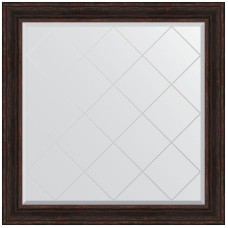 Зеркало Evoform Exclusive-G 109х109 BY 4463 с гравировкой в багетной раме - Темный прованс 99 мм