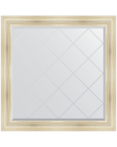 Зеркало Evoform Exclusive-G 109х109 BY 4461 с гравировкой в багетной раме - Травленое серебро 99 мм