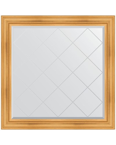 Зеркало Evoform Exclusive-G 109х109 BY 4460 с гравировкой в багетной раме - Травленое золото 99 мм