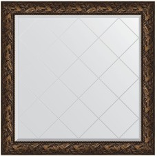 Зеркало Evoform Exclusive-G 109х109 BY 4459 с гравировкой в багетной раме - Византия бронза 99 мм