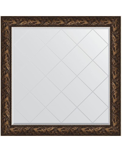 Зеркало Evoform Exclusive-G 109х109 BY 4459 с гравировкой в багетной раме - Византия бронза 99 мм