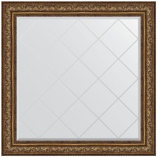 Зеркало Evoform Exclusive-G 110х110 BY 4470 с гравировкой в багетной раме - Виньетка состаренная бронза 109 мм